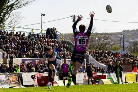 Will Reed of Worcester Warriors kicks a conversion during the CHAMP Rugby match Cornish Pirates v Worcester Warriors