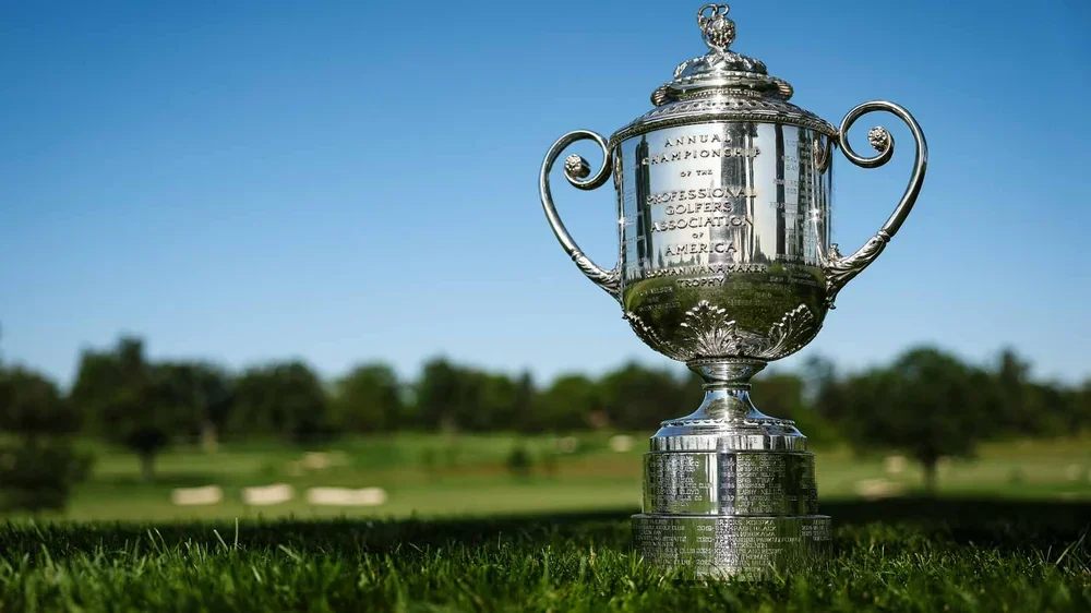 Wanamaker trophy at 2026 PGA Championship host course Aronimink.